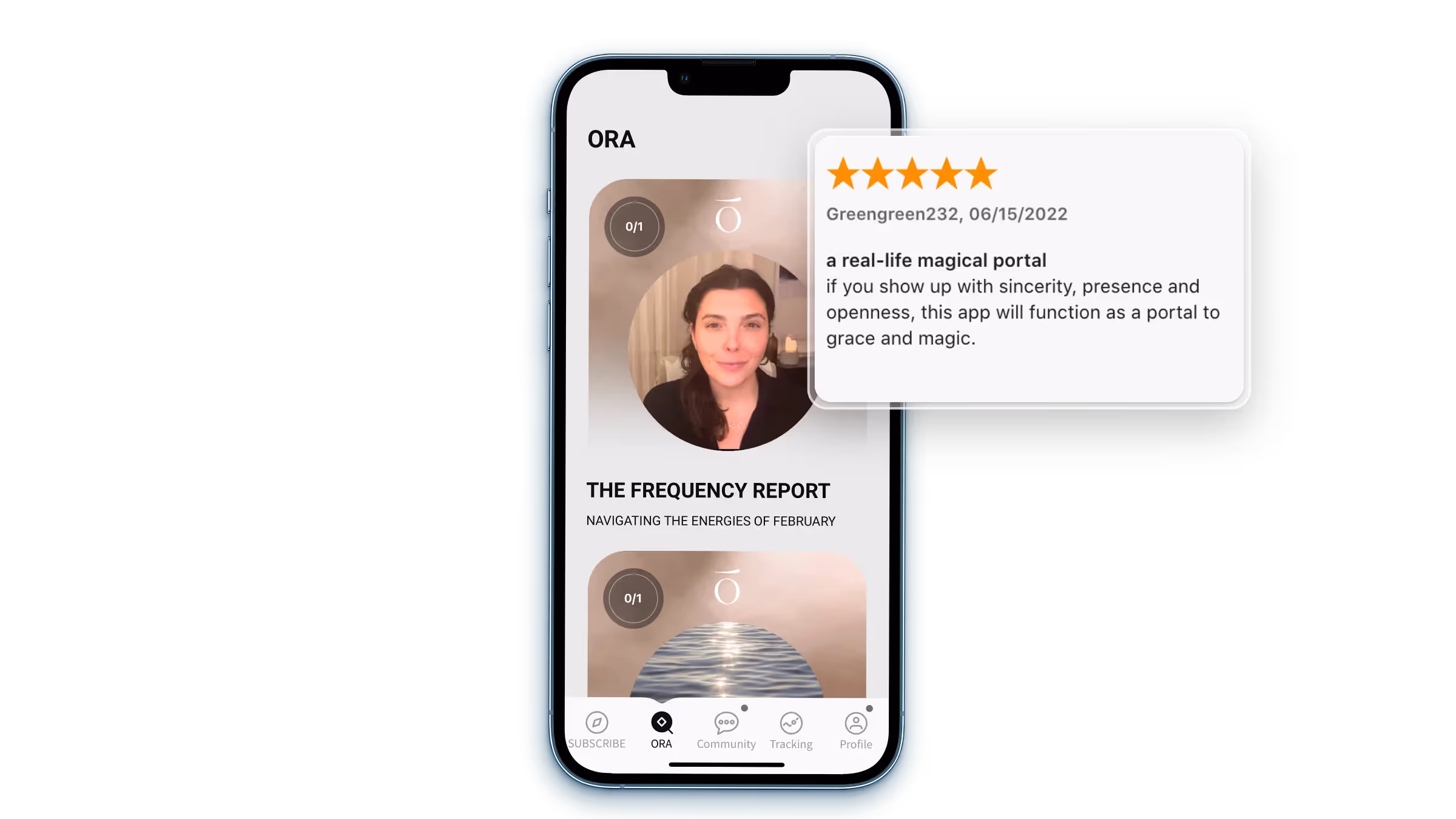 The Ora app for iphone with a 5-star review that calls it  "A real life magic portal"